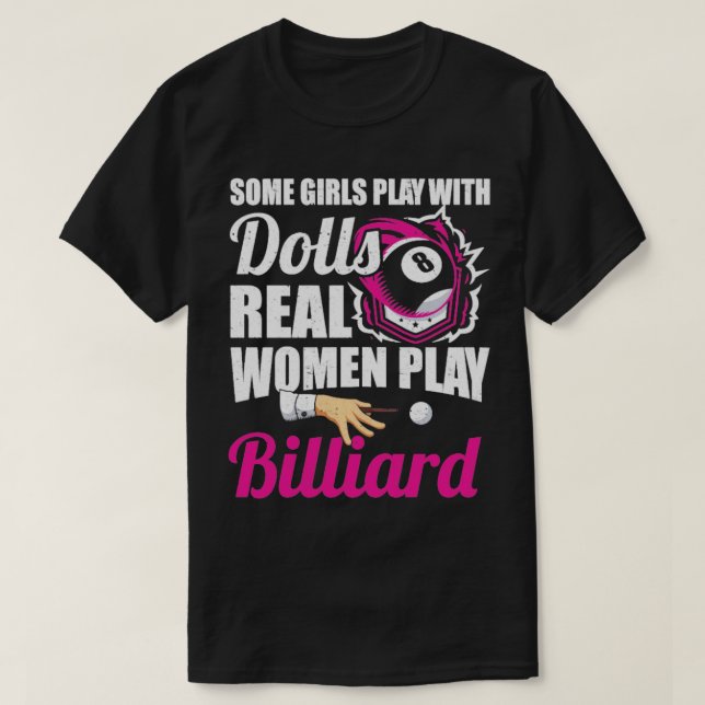 Camiseta Las mujeres juegan al billar de jugadores de billa (Diseño del anverso)