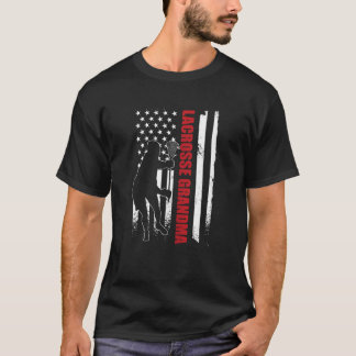 Camiseta Las mujeres Lacrosse Abuela Bandera Americana 4 de