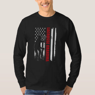 Camiseta Las mujeres Lacrosse Abuela Bandera Americana 4 de