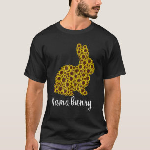 Camiseta Las Mujeres Mama Bunny Llenadas De Sunflowers Cute