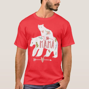 Camiseta Las Mujeres Mamá Llevan 2 Bebés De Oso De Bebé Mon