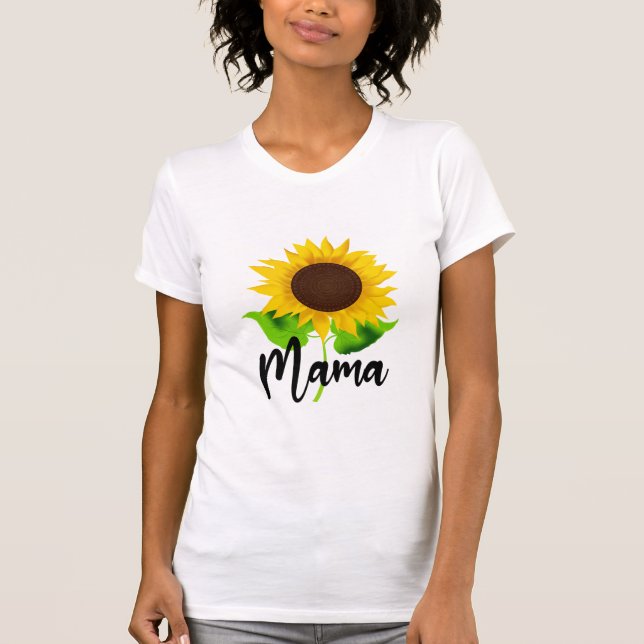 Camiseta Las Mujeres Mama Sunflower Mamá Vida, Sunshine Par (Anverso)