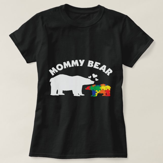 Camiseta Las mujeres mami rompecabezas del oso rompe el aut (Diseño del anverso)