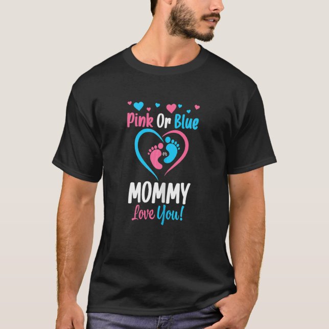 Camiseta Las Mujeres Mami Rosa O Azul Te Amas Baby Shower G (Anverso)