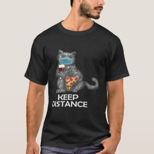 Camiseta Las mujeres mantienen la distancia Gato gracioso c