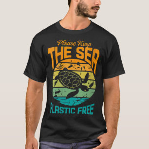 Camiseta Las Mujeres Mantienen Libre El Plástico Del Mar Di