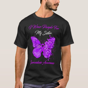 Camiseta Las Mujeres Mariposa Que Llevo Púrpura Por Mi Herm