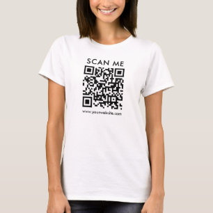 Camiseta Las mujeres me exploran código QR impresión fronta