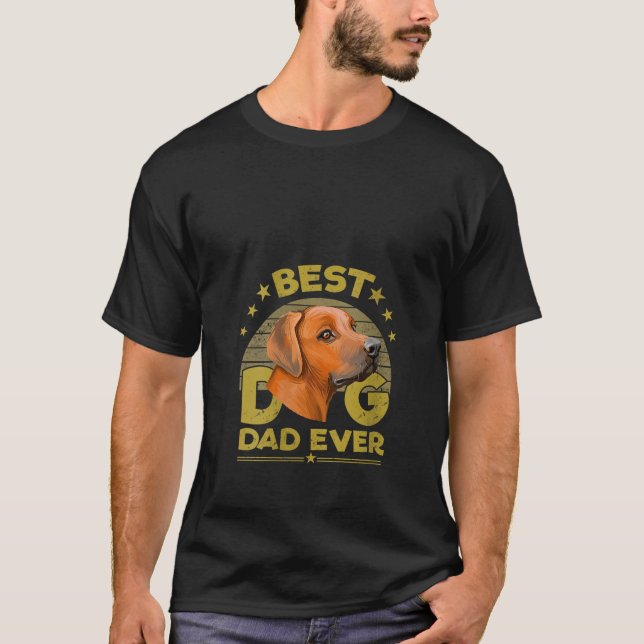 Camiseta Las mujeres mejor perro papá mejor rodada Rhodesia (Anverso)