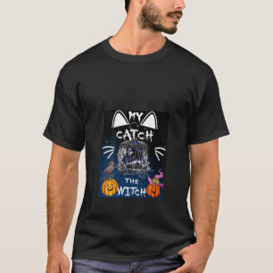 Camiseta Las Mujeres Mi Gato Atrapa La Bruja Holloween Pum
