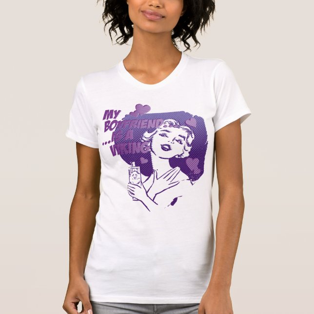 CAMISETA LAS MUJERES ' MI NOVIO DE S SON VIKING (Anverso)