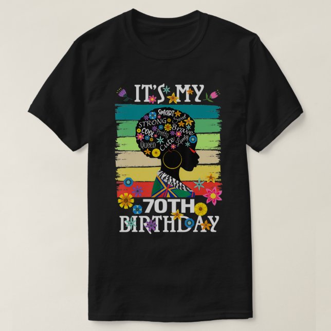 Camiseta Las mujeres negras africanas de 70 años 70 (Diseño del anverso)