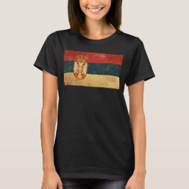 Camiseta Las mujeres negras de la bandera de Serbia