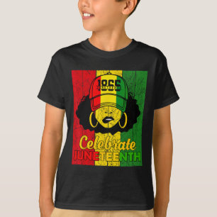 Camiseta Las mujeres negras desordenadas Bun Junetteen cele