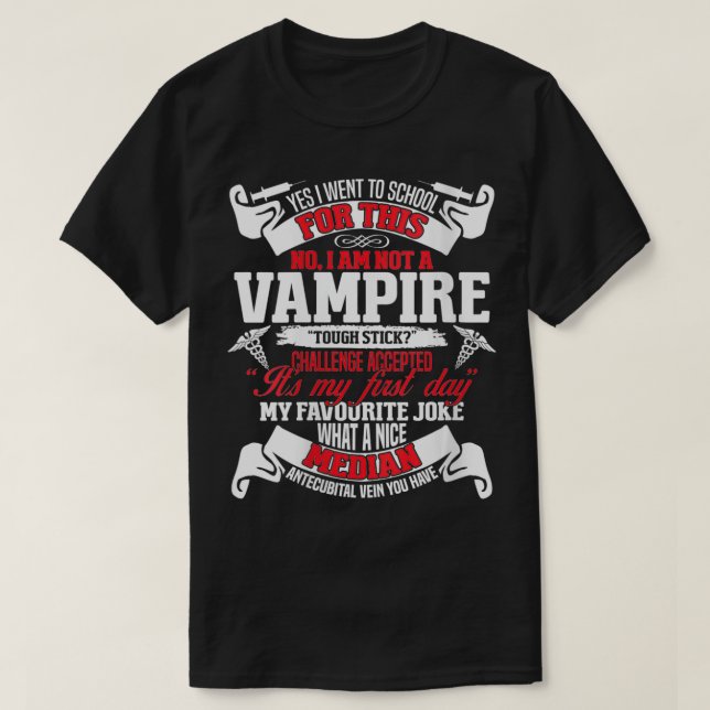 Camiseta Las Mujeres No Son Un Vampiro Gracioso Técnico De  (Diseño del anverso)