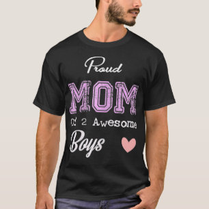 Camiseta Las Mujeres Orgullosas Mamá De 2 Niños Asombroso