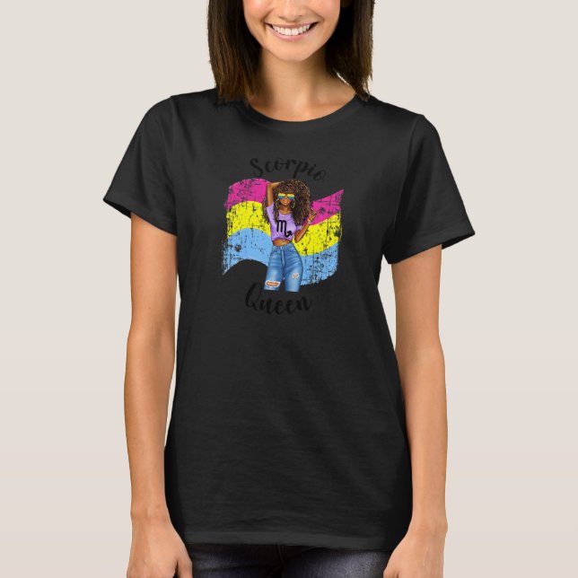 Camiseta Las mujeres Pansexual Orgullo Escorpio Reina Zodia (Anverso)