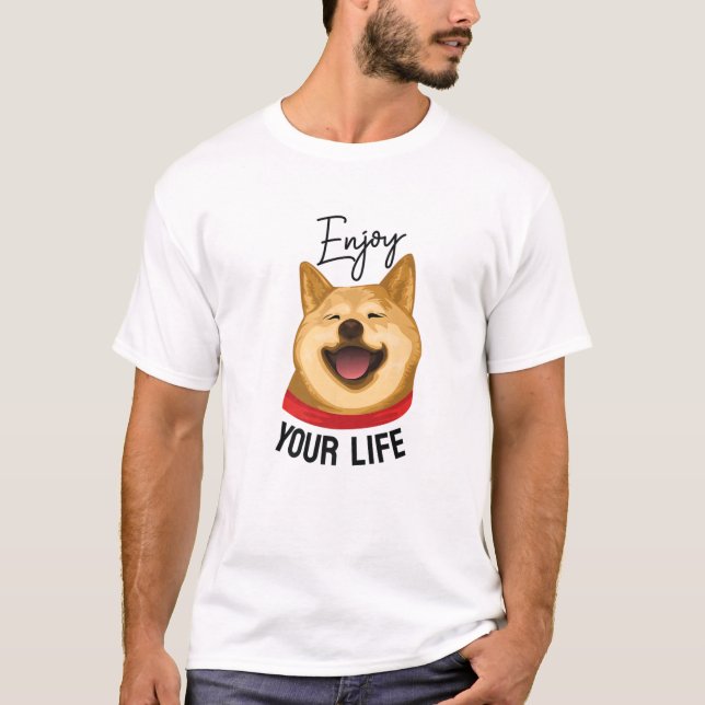 Camiseta Las Mujeres Perro Encantador Shiba Inu Disfrutan T (Anverso)