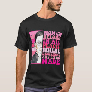 Camiseta Las mujeres pertenecen a lugares donde se están to
