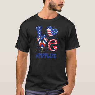 Camiseta Las Mujeres Pipp Aman La Bandera De Los Ee.Uu. Abu