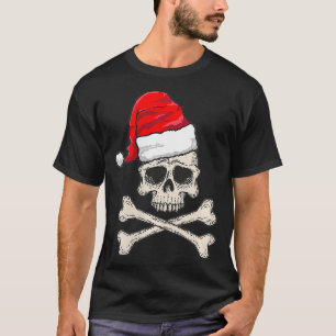Camiseta Las Mujeres Piratas Santa Skull Y Crossbone Santa 