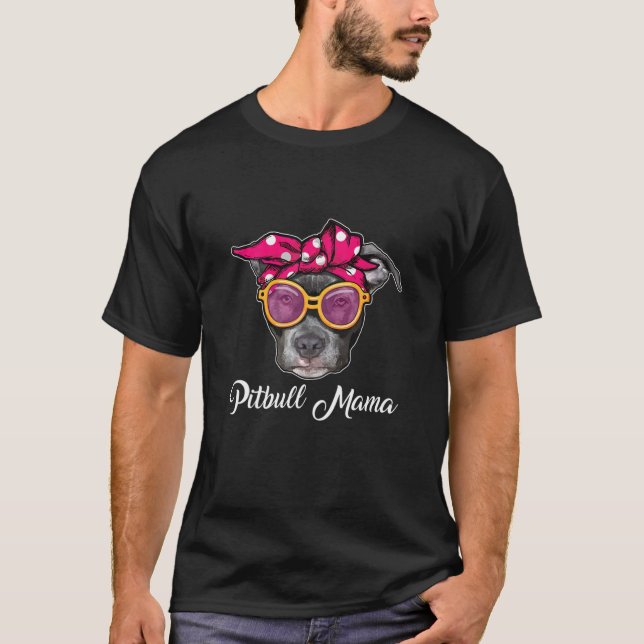 Camiseta Las mujeres Pitbull Mamá Mamá Mamá Mamá Mamá Mora  (Anverso)