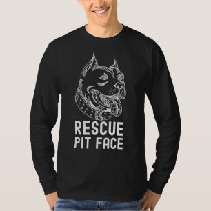 Camiseta Las mujeres Pitbull Rescue Pit Face Funny Cute Pit