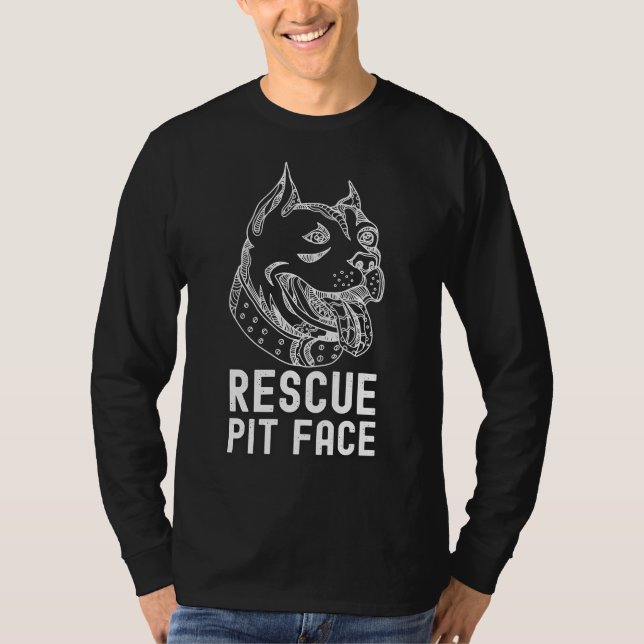 Camiseta Las mujeres Pitbull Rescue Pit Face Funny Cute Pit (Anverso)
