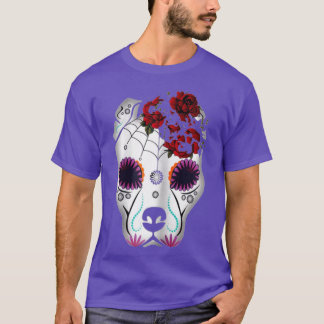 Camiseta Las mujeres Pitbull Sugar Skull Tattoo Halloween R