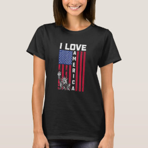Camiseta Las mujeres que amo a Estados Unidos Bandera De Es