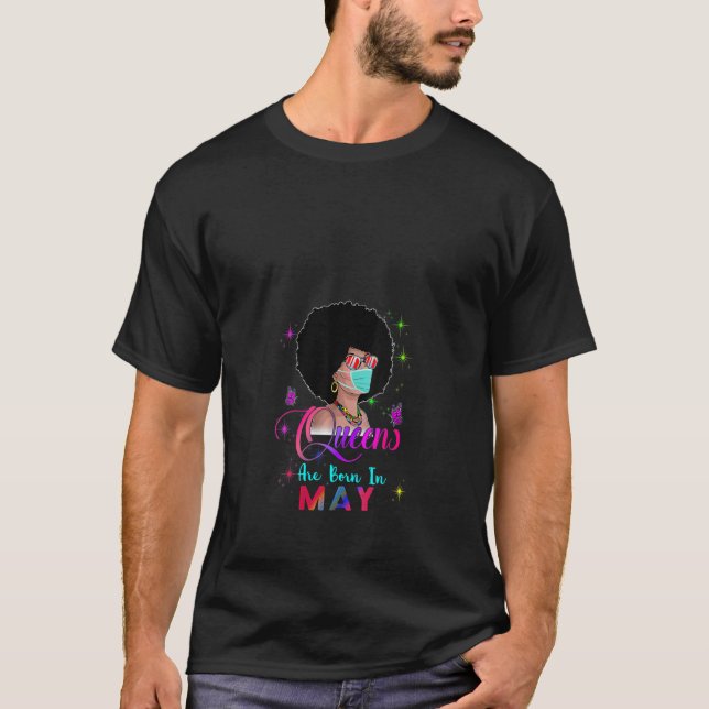 Camiseta Las Mujeres Queens Nacen En Mayo Cara Chica De Cum (Anverso)