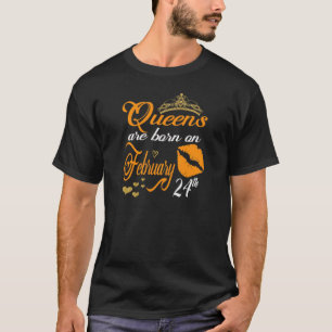 Camiseta Las Mujeres Queens Nacieron El 24 De Febrero Pisce