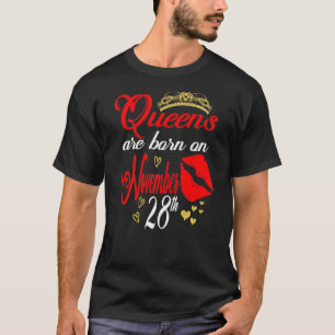 Camiseta Las Mujeres Queens Nacieron El 28 De Noviembre En