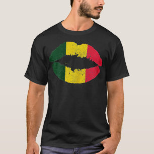 Camiseta Las mujeres reggaen besando los labios bandera Ras