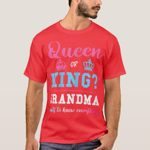 Camiseta Las mujeres reina reina rey abuela género revelan 