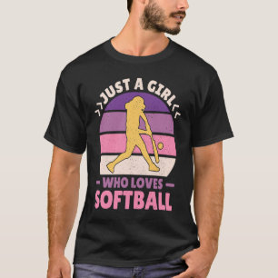 Camiseta Las mujeres retro que juegan el softball solo son