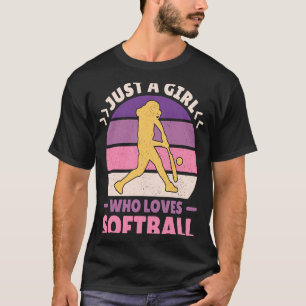 Camiseta Las mujeres retro que juegan el softball solo son 