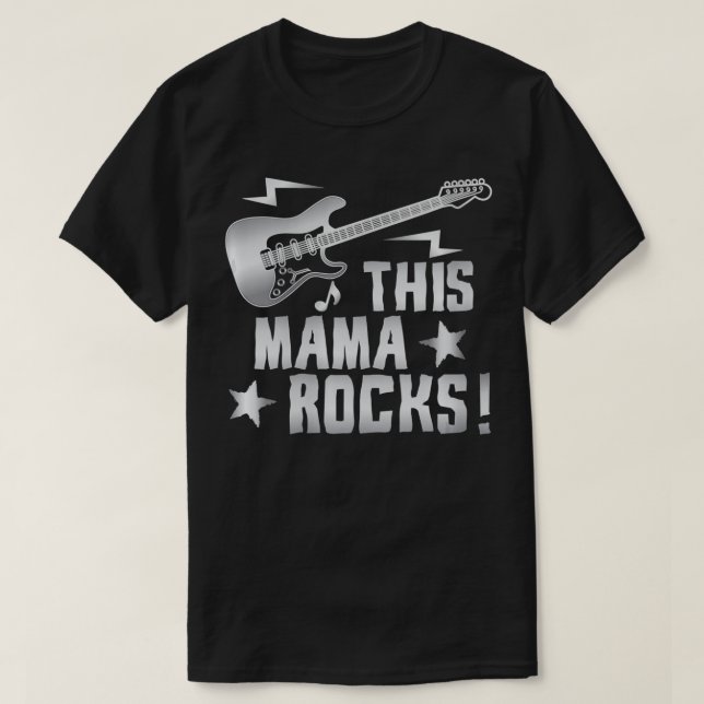 Camiseta Las Mujeres Retro Rock Y Rollo Guitarra Esta Mamá  (Diseño del anverso)