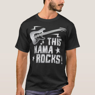 Camiseta Las Mujeres Retro Rock Y Rollo Guitarra Esta Mamá 