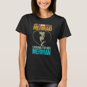 Camiseta Las Mujeres Retro Solamente Una Sirena Buscando A 