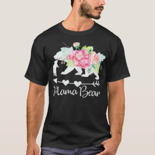 Camiseta Las mujeres Rosas de color rosa Floral Mama Bear y