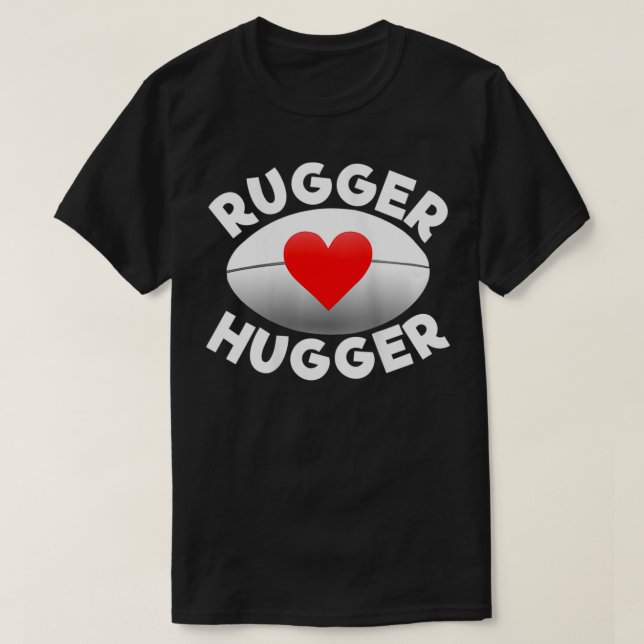 Camiseta Las Mujeres Rugger Hugger Rugby Lover Heart And Ba (Diseño del anverso)