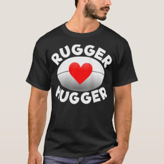 Camiseta Las Mujeres Rugger Hugger Rugby Lover Heart And Ba