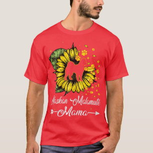 Camiseta Las mujeres se burlan de Alaskan Malamute Mama Sun