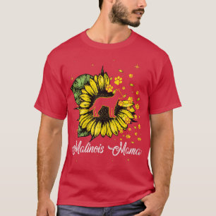 Camiseta Las mujeres se burlan de Malinois Mama Sunflower D