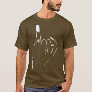 Camiseta Las Mujeres Se Comprometen Con El Dedo De Los Anil