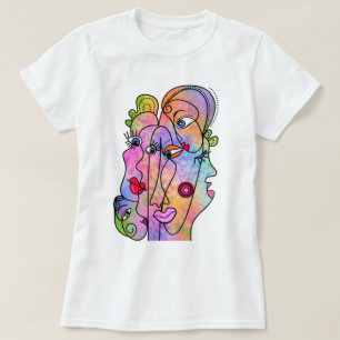 Camiseta Las mujeres se enfrentan a la pintura con forma de