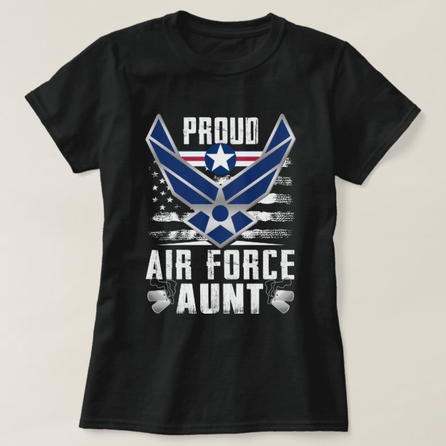 Camiseta Las mujeres se enorgullecen de que la Fuerza Aérea (Diseño del anverso)