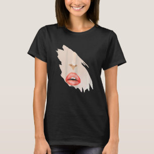 Camiseta Las mujeres sensuales Chicas rojas se besan