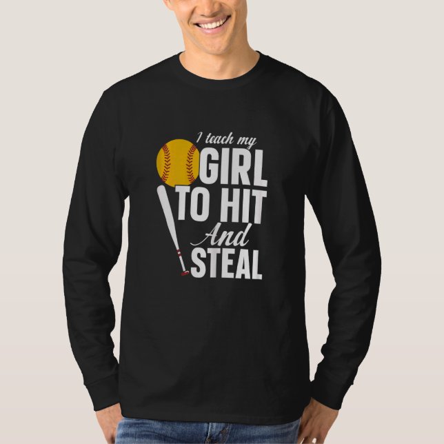 Camiseta Las Mujeres Softball Mamá Le Enseño A Mi Chica A G (Anverso)